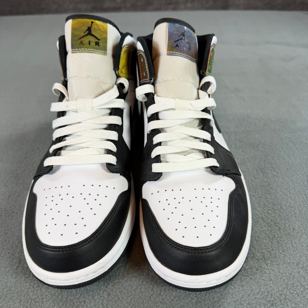 Air Jordan 1 Mid SE Heat Reactive White Black DM7802-100 Mens 10.5 - Picture 3 of 10
